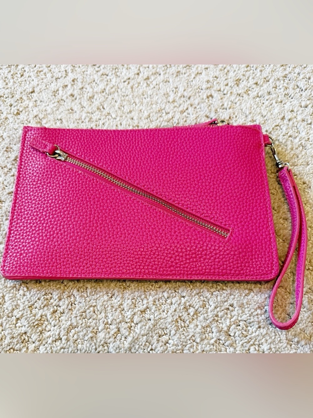 Sondra Roberts Squared Pink Envelope Wristlet Summer Pebbled Faux Leather Vegan